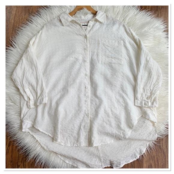 Anthropologie Tops - Anthropologie Pilcro And The Letterpress Button Up Textured Shirt Oversized XS/S